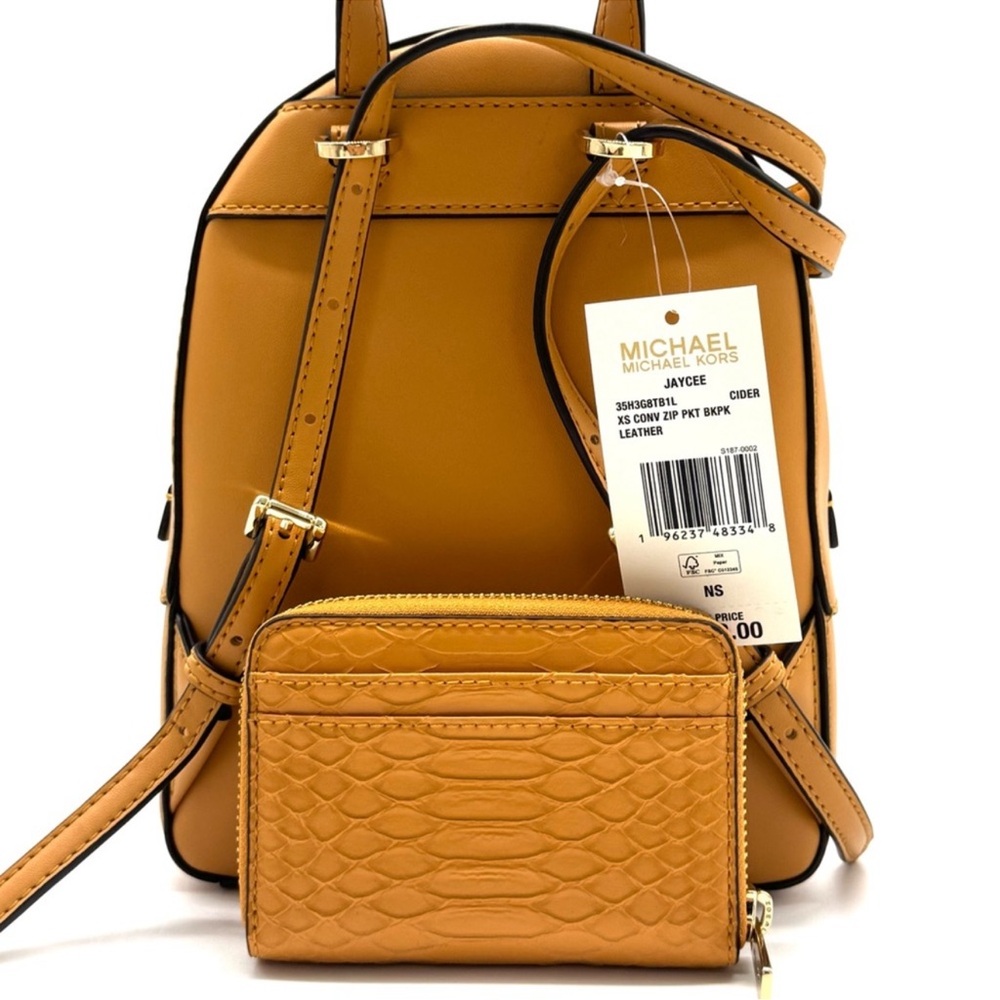 Michael Kors Jaycee Extra-Small Signature Logo Backpack & Matching ZA Card Case - Picture 5 of 13